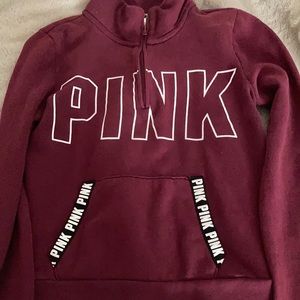 pink turtle neck zip up